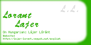 lorant lajer business card